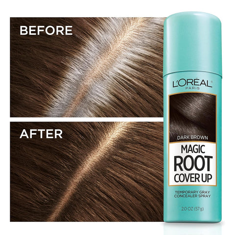 L'Oreal Paris Magic Root Cover Up Gray Concealer Spray Medium Brown 6 oz (3 pack)