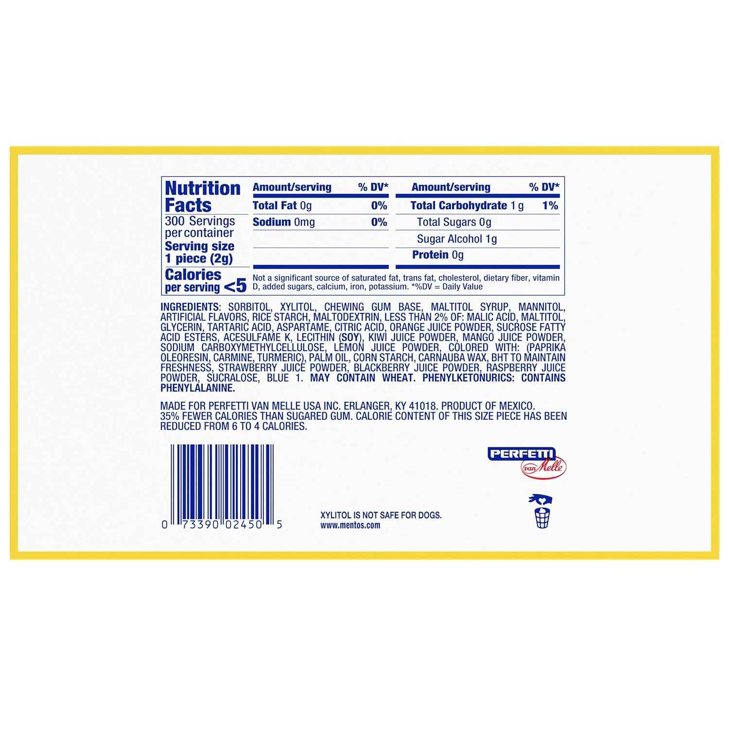 Mentos Sugar Free Chewing Gum, Red Fruit Lime, 50 Piece Bottle (6 Pack) | Contains Xylitol, Perfect for Long Lasting Fresh Breath at School, Work & Travel