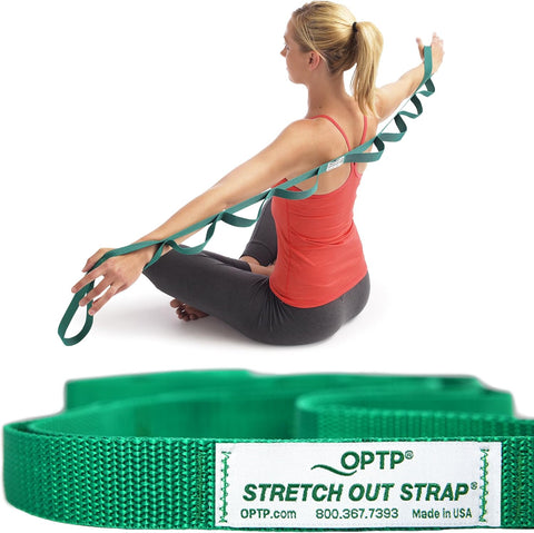 OPTP The Original Stretch Out Strap with Exercise Book, USA-Made Yoga Strap