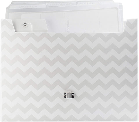 Pearhead Baby Briefcase and Document Organizer, Grey Chevron