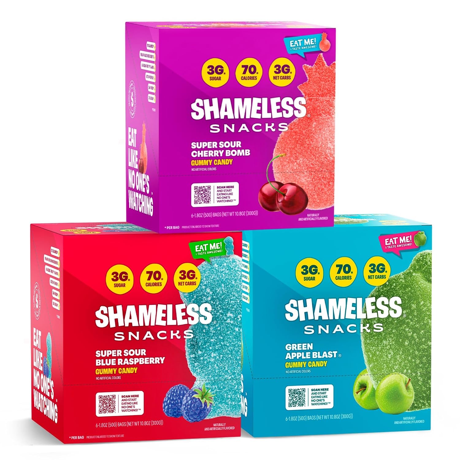 Shameless Snacks Sour Flavors Bundle - Sour Candy & Fruit Snacks, Keto