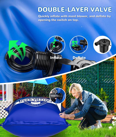 EPN Pool Pillows for Above Ground Pools, 8 x 8FT Winterizing Pool Pillow