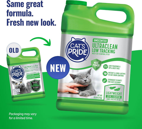 Cat's Pride UltraClean Low Tracking Powerful Clumping Litter Unscented 15lb