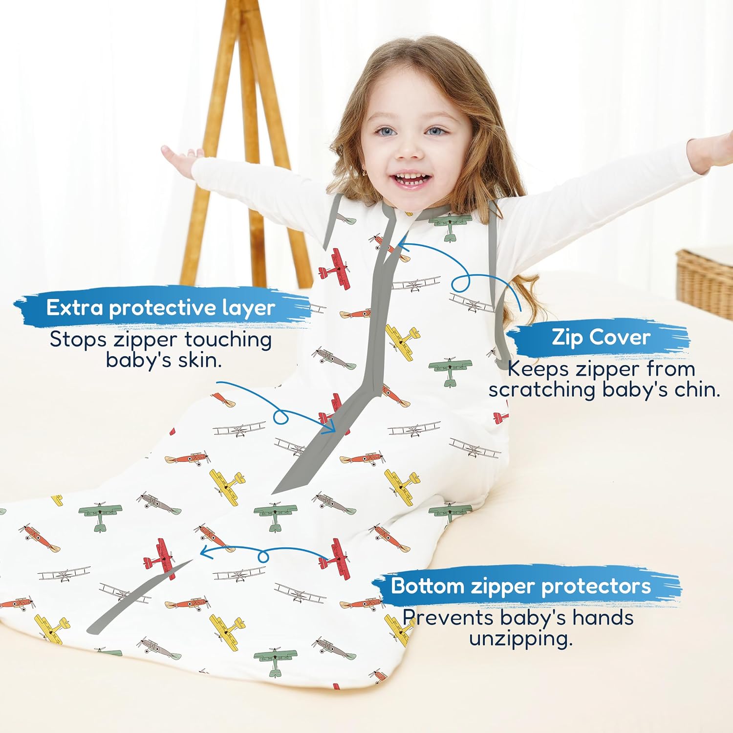 TotAha Toddler Sleep Sack 1.0 TOG, 2T-3T-4T, Wearable Blanket Sleeping Bag