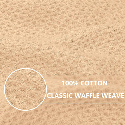 Homaxy 100% Cotton Waffle Weave Kitchen Dish Cloths 12-Pack, Apricot