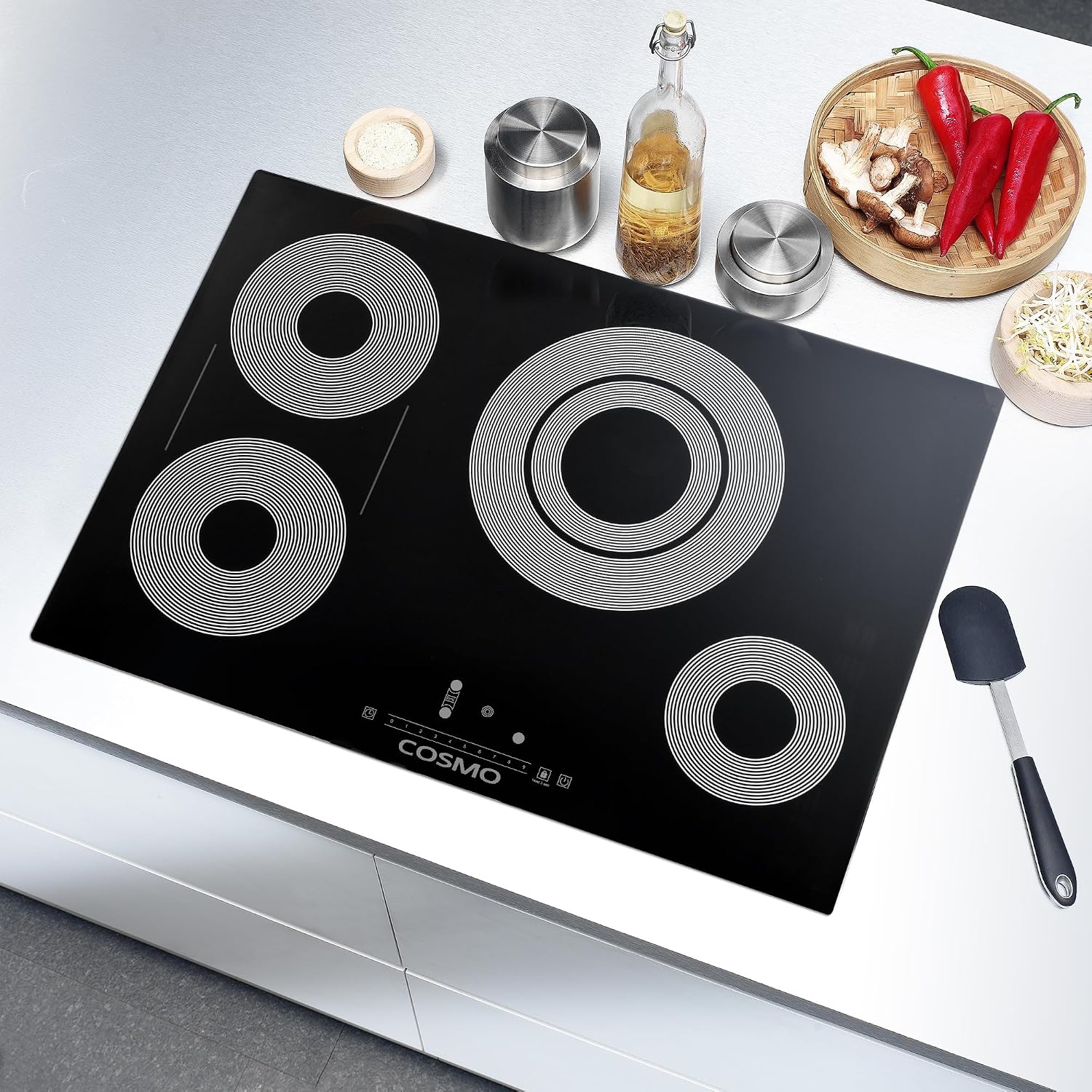 30 in. Vista Coll 4 Burner Electric Cooktop Triple Zone Burner Sync Burners