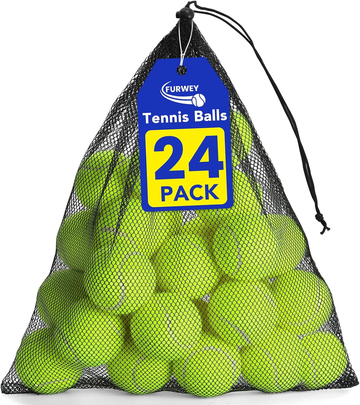 FURWEY Tennis Ball,6/12/24/36/40/80P Training Balls,Dog Balls with Mesh Bag