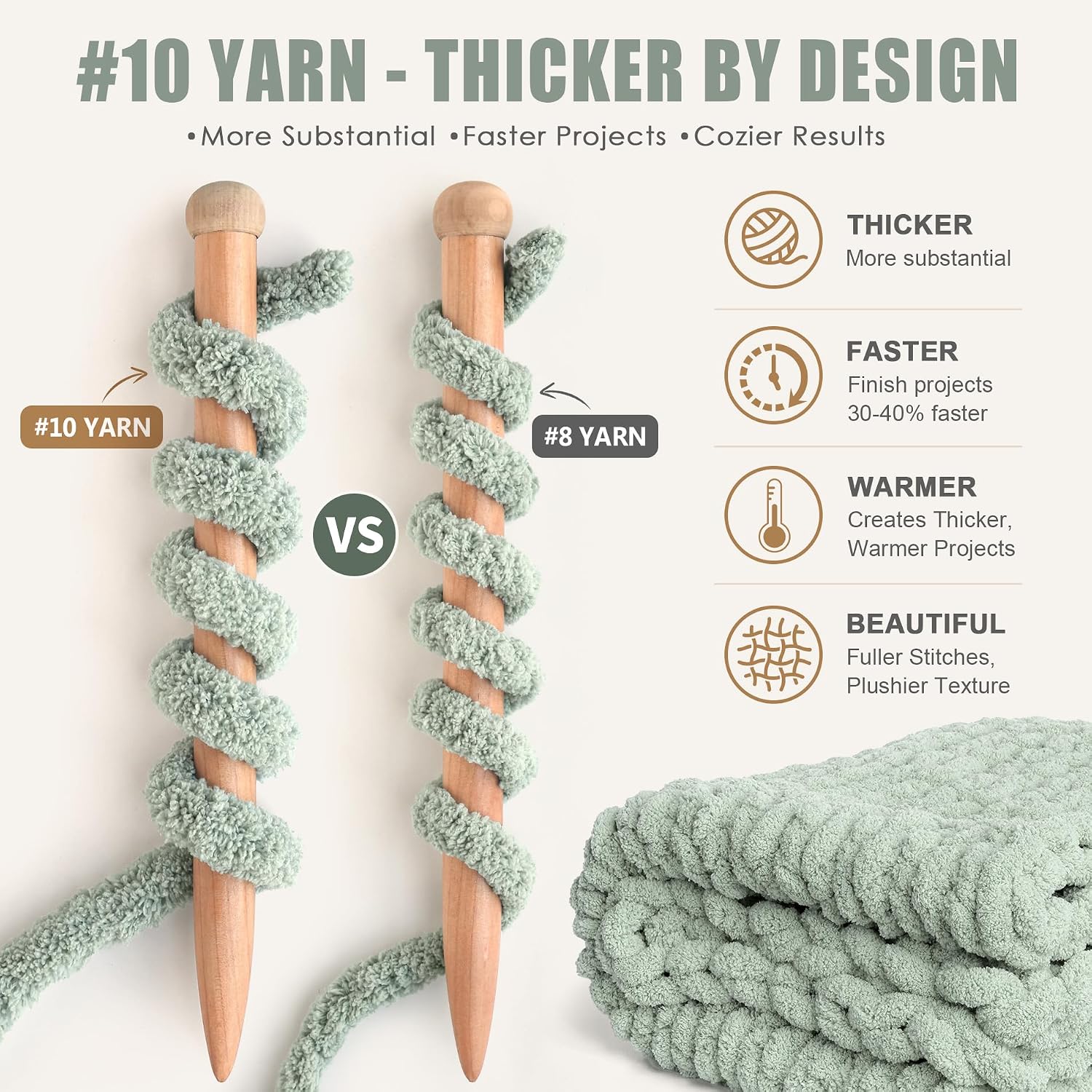 Jumbo Chunky Yarn for Hand Knitting - #10 Chunky Chenille Yarn for Crocheting Blankets,Super Soft Bulky Fluffy Yarn,9 Jumbo Pack(22yds,8oz Each Skein),Apricot Pink
