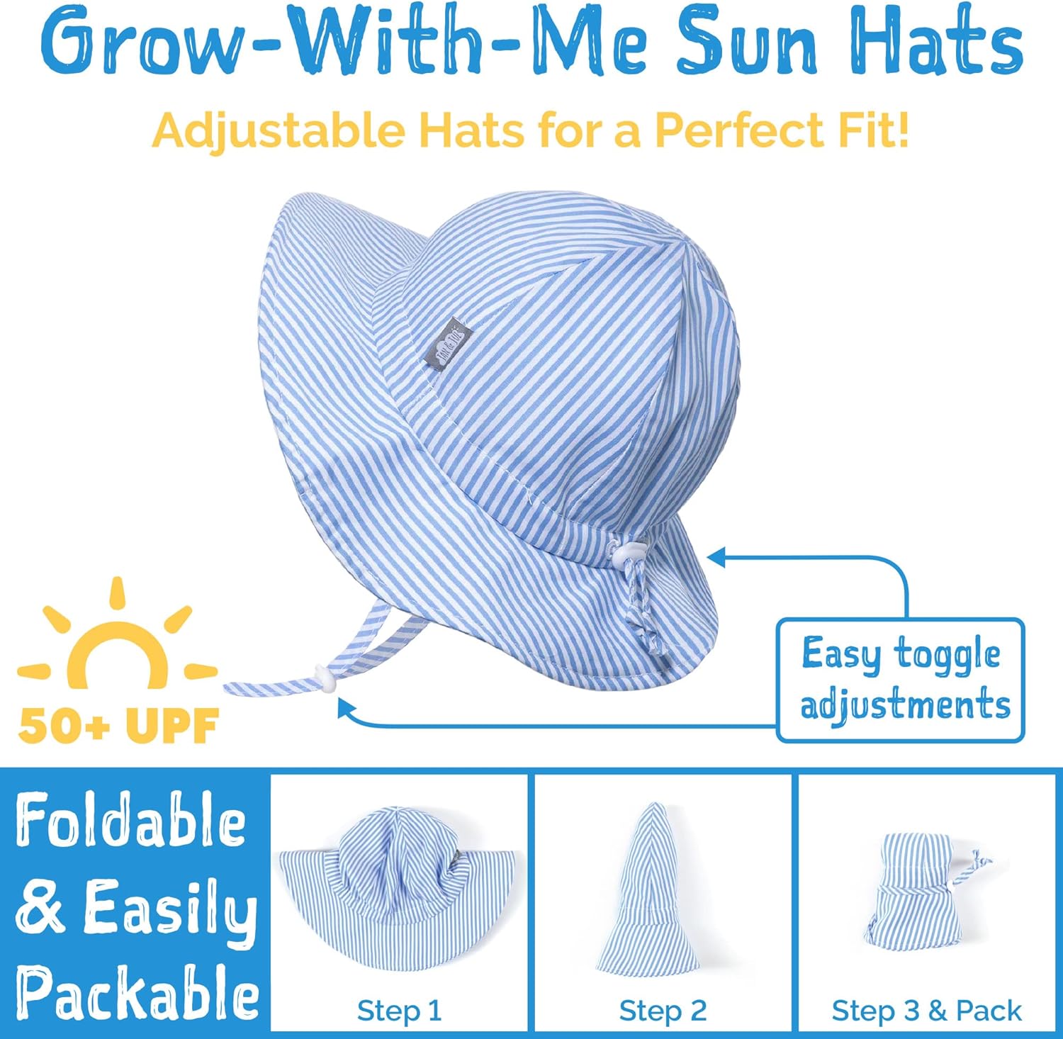 JAN & JUL Adjustable Cotton Floppy Sun Hat with 50+ UPF Protection for Girls