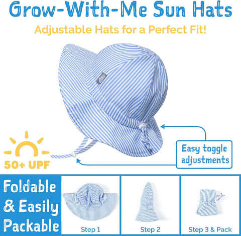 JAN & JUL Adjustable Cotton Floppy Sun Hat with 50+ UPF Protection for Girls