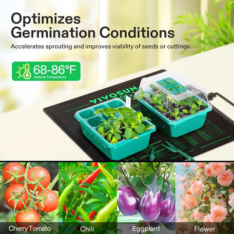 VIVOSUN 20" x 20.75" Seedling Heat Mat and Digital Thermostat Combo Set