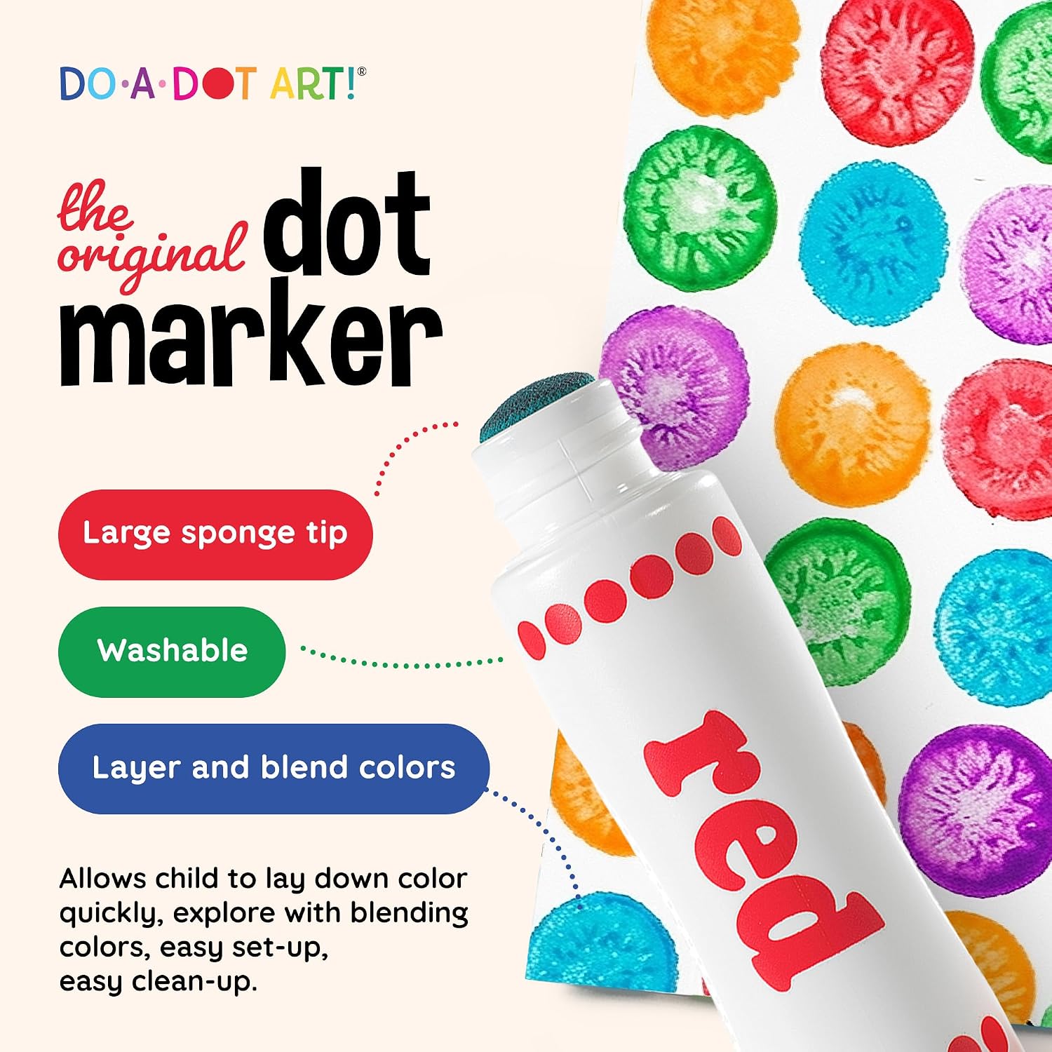 Do A Dot Art! Markers 6-Pack Rainbow Washable Paint Markers