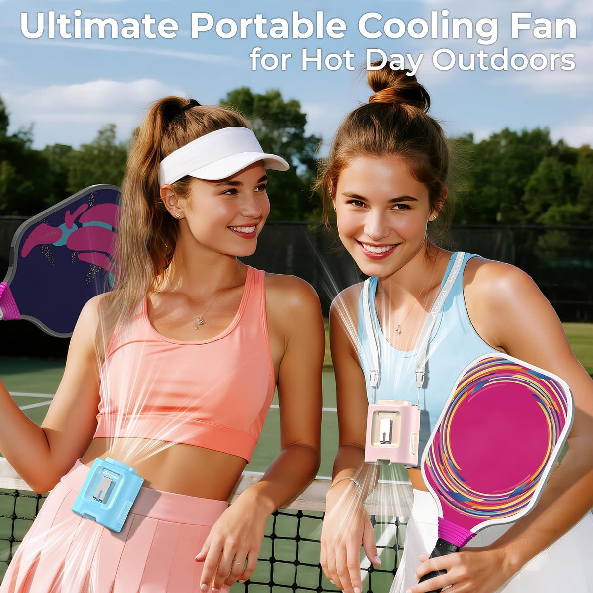 AMACOOL Mini Portable Waist Fan Clip on, 13000RPM Wearable Shirt Belt Fan