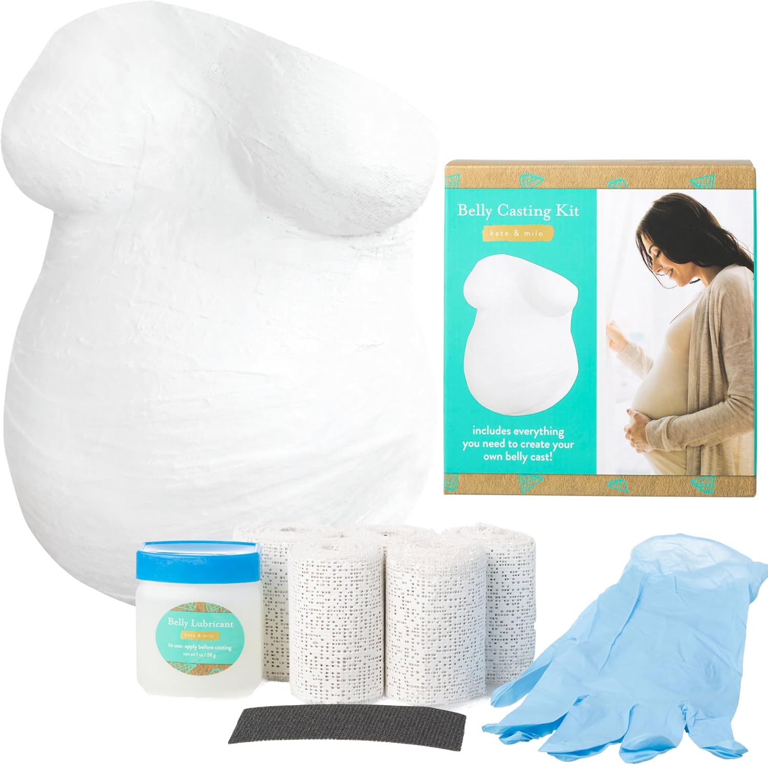 Kate & Milo Belly Casting Kit, Pregnancy Keepsake for Expecting Moms