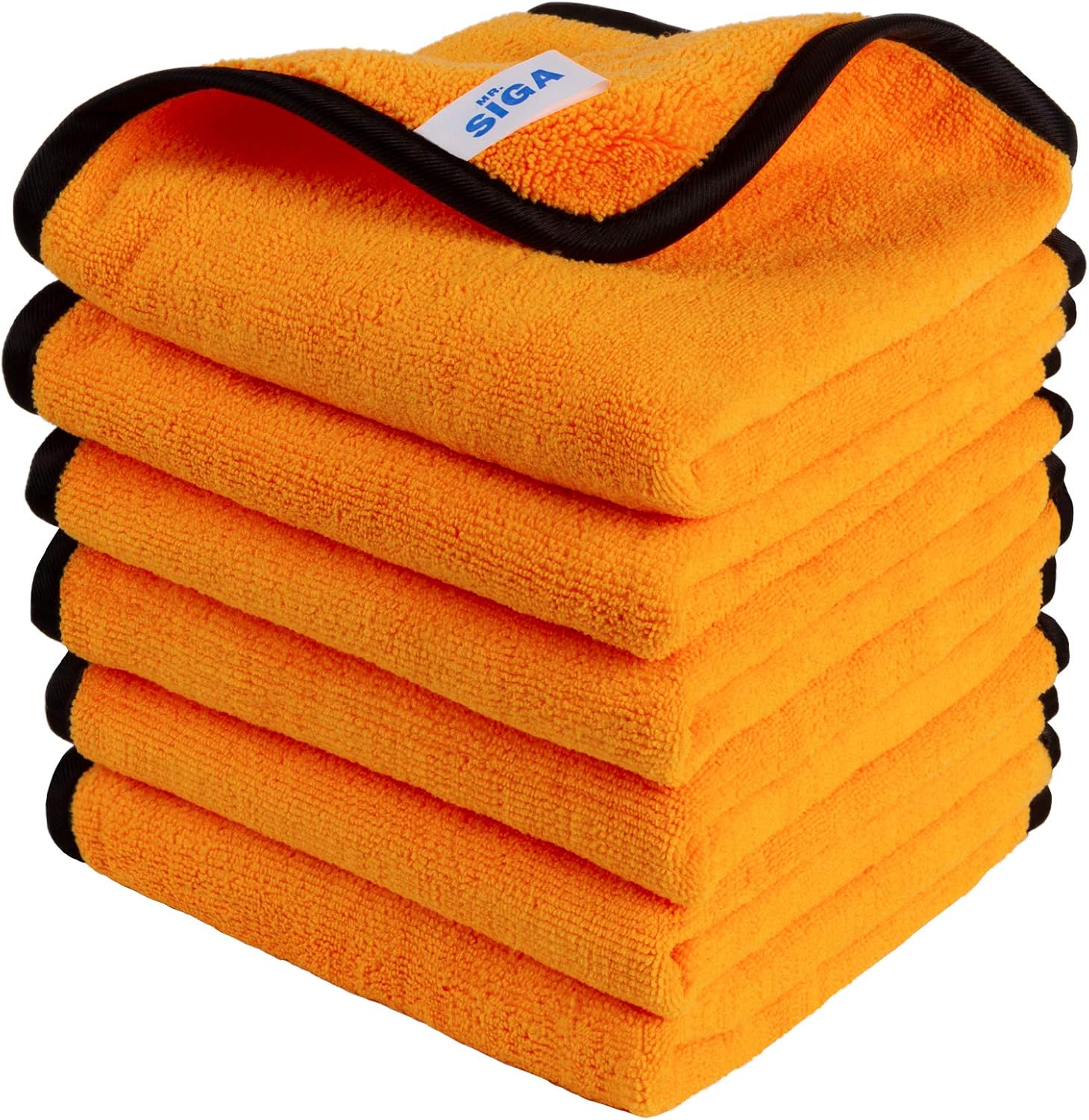 MR.SIGA Professional Microfiber Towels for Cars, Scratch Free, 6 Pack