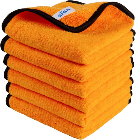 MR.SIGA Professional Microfiber Towels for Cars, Scratch Free, 6 Pack