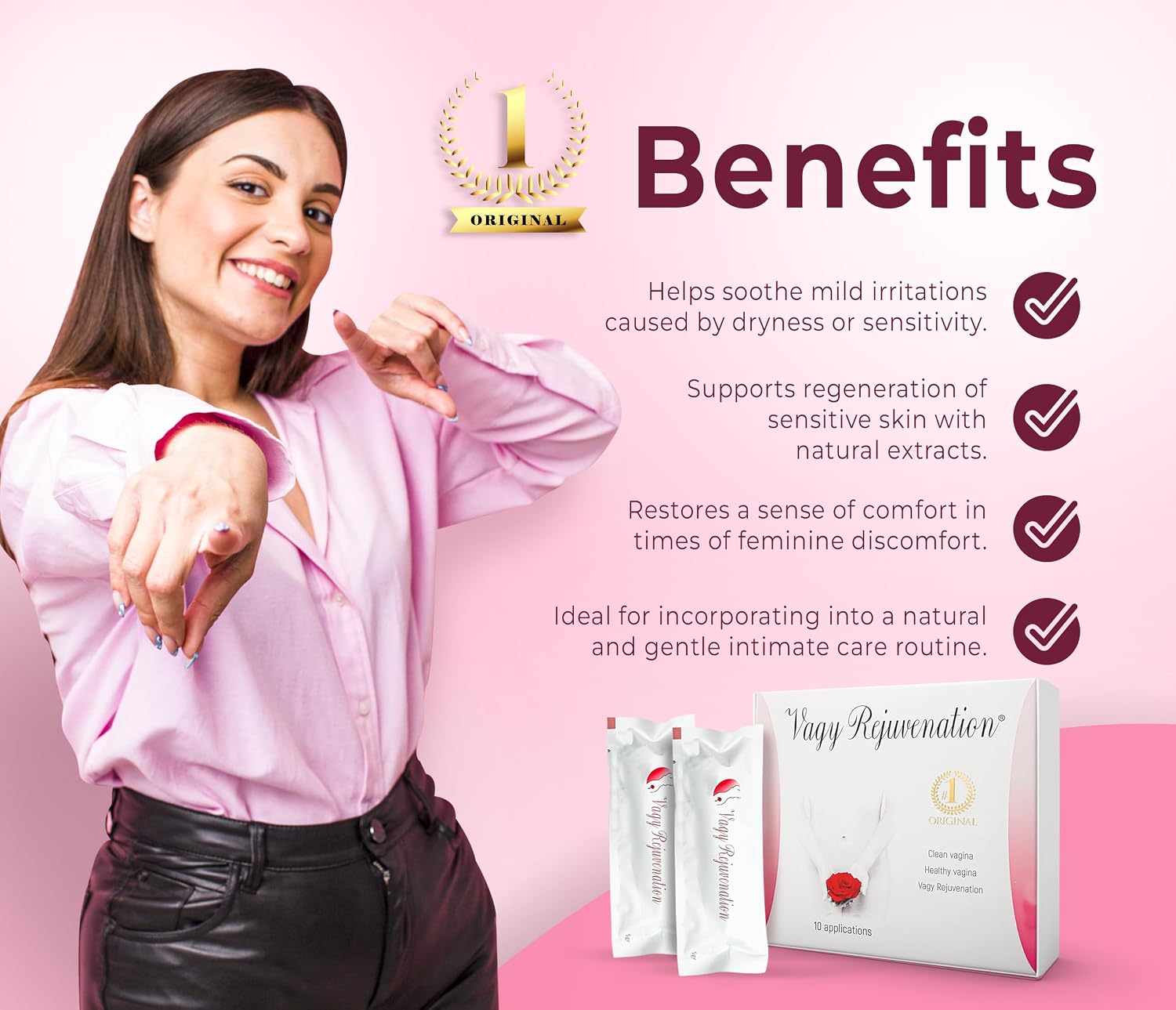 Vagy Rejuvenation Herbal Gels - Application Vaginal Treatment - Natural Moisturizer for Dryness Treatment - Helps Vaginal pH Balance - Botanical Gel for Menopausal Women (10 Apl)