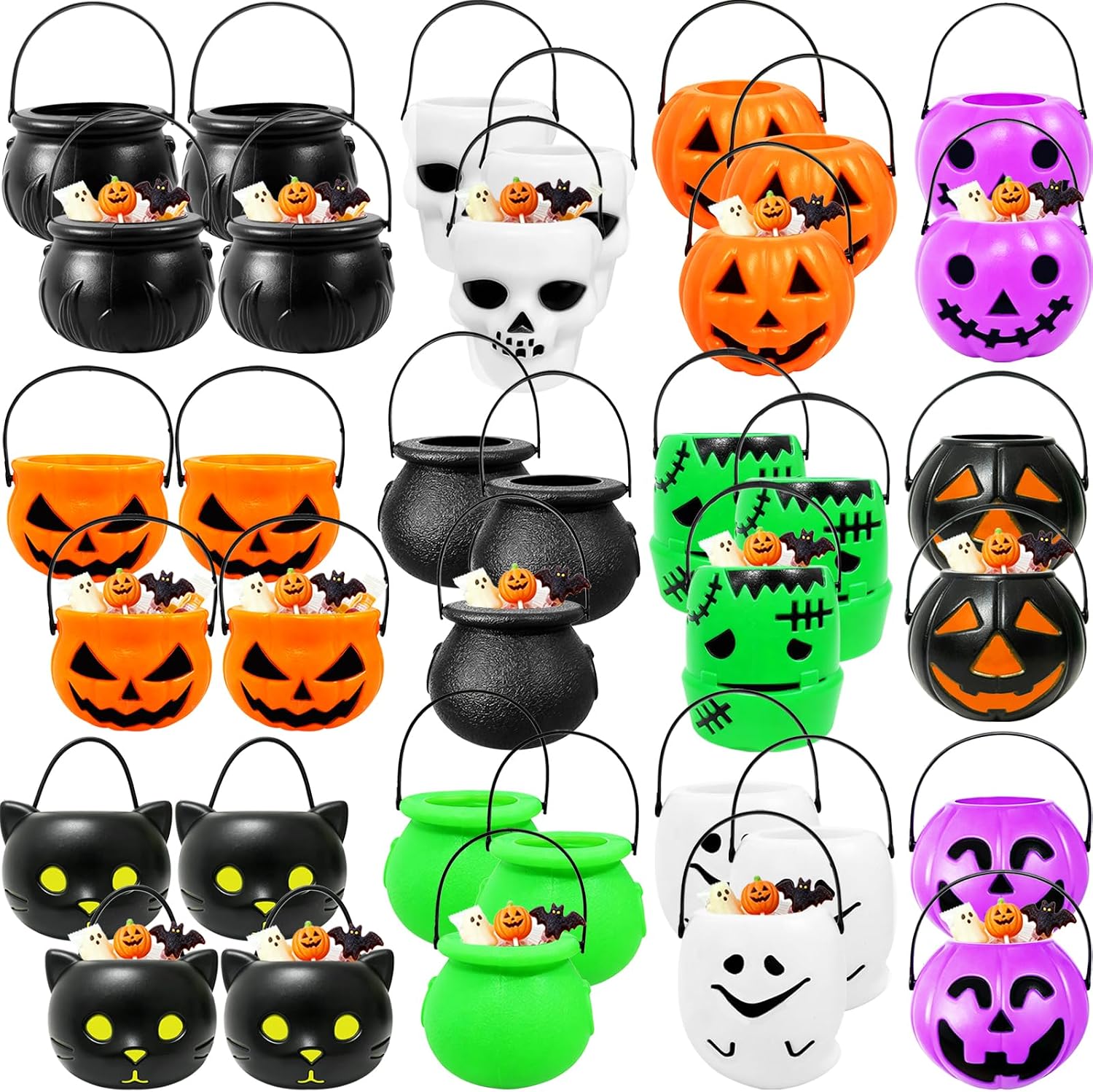 36 Pieces Halloween Candy Bucket,12 Styles Mini Halloween Candy Holder