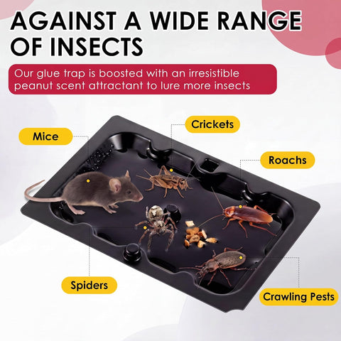 48 Pack Mouse Glue Traps, Pre-Scented Sticky Glue Boards for Mice, Black
