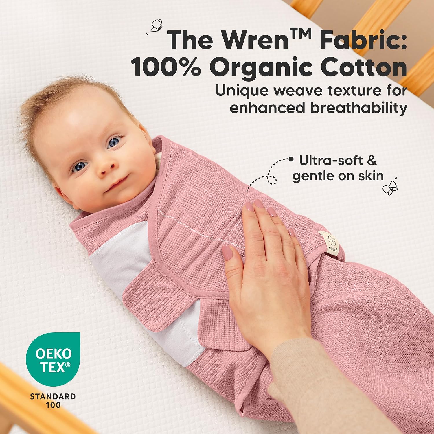 3-Pack Organic Swaddles for Newborns, Baby Swaddles 0-3 Months (Roseate)