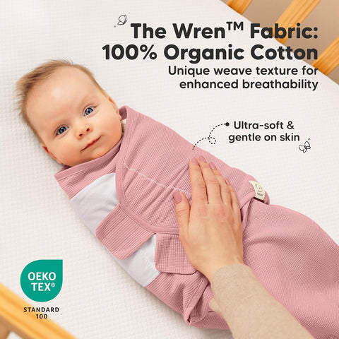 3-Pack Organic Swaddles for Newborns, Baby Swaddles 0-3 Months (Roseate)
