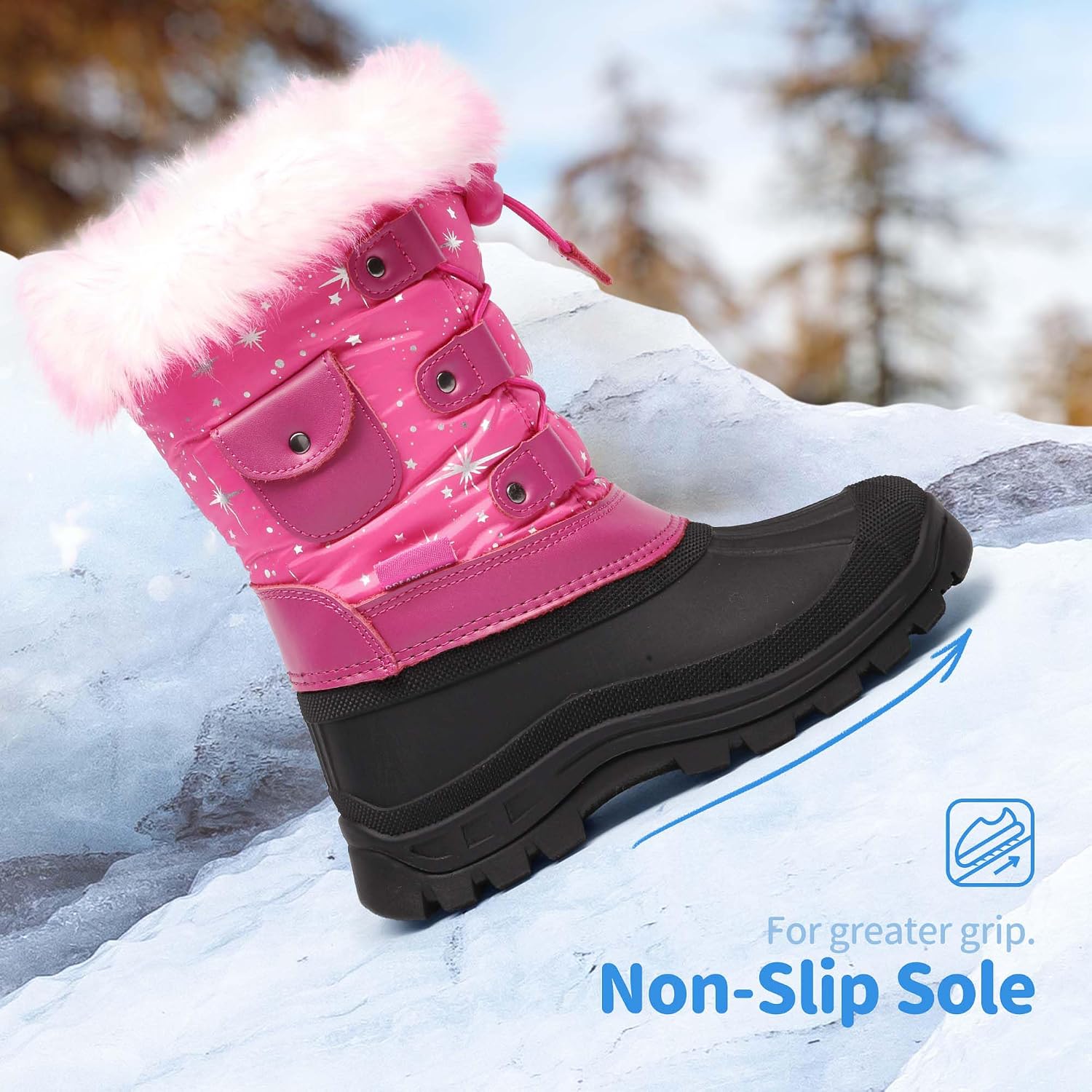 DREAM PAIRS Girls Snow Waterproof Winter Boots
