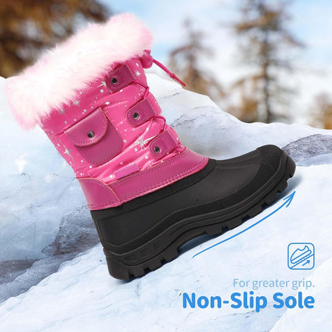 DREAM PAIRS Girls Snow Waterproof Winter Boots