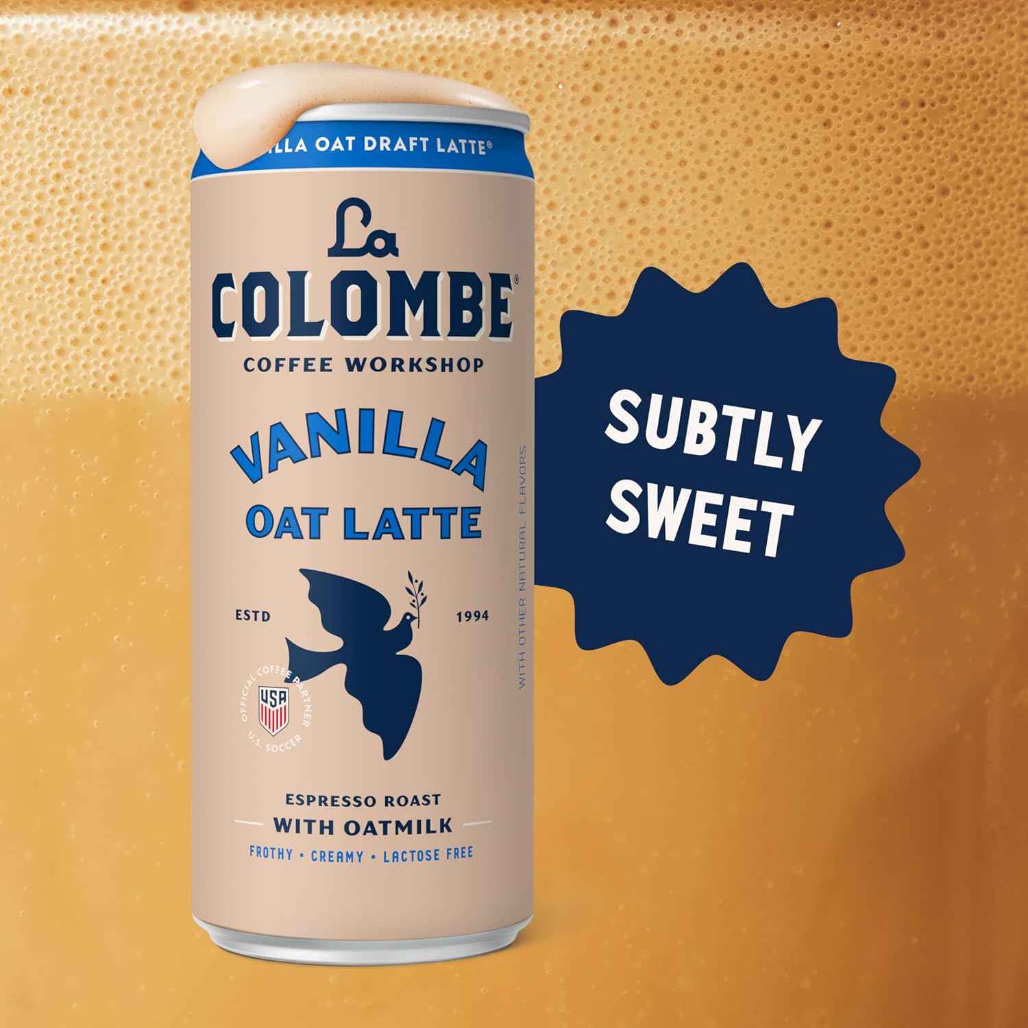 La Colombe Coffee, Oatmilk Vanilla Latte, 11 fl oz Cans (Pack of 12), Coffeehouse Quality Cold Brew, Specialty Grade Coffee Beans, Ready-to-Drink On-the-Go