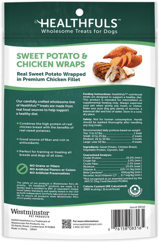 HEALTHFULS Chicken Wrapped Sweet Potato Dog Treats, 3.5oz