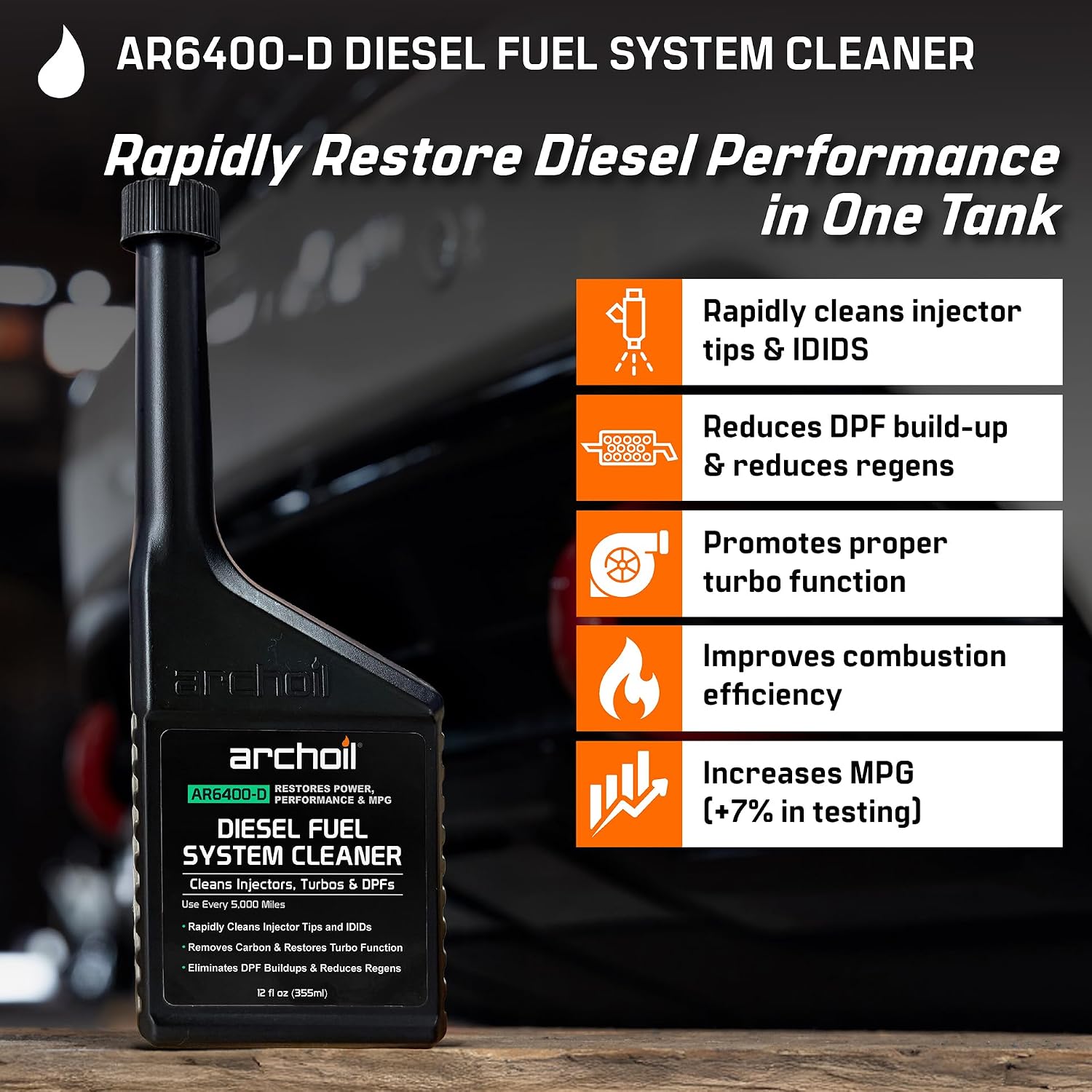 Archoil Diesel Fuel System Kit - AR6400-D (12 oz) + AR6500 (40 oz) - Complete Restoration For All Diesel Engines, Injector Cleaner, Lubricity Improver, DPF & Turbo Deposit Control, Cetane Booster