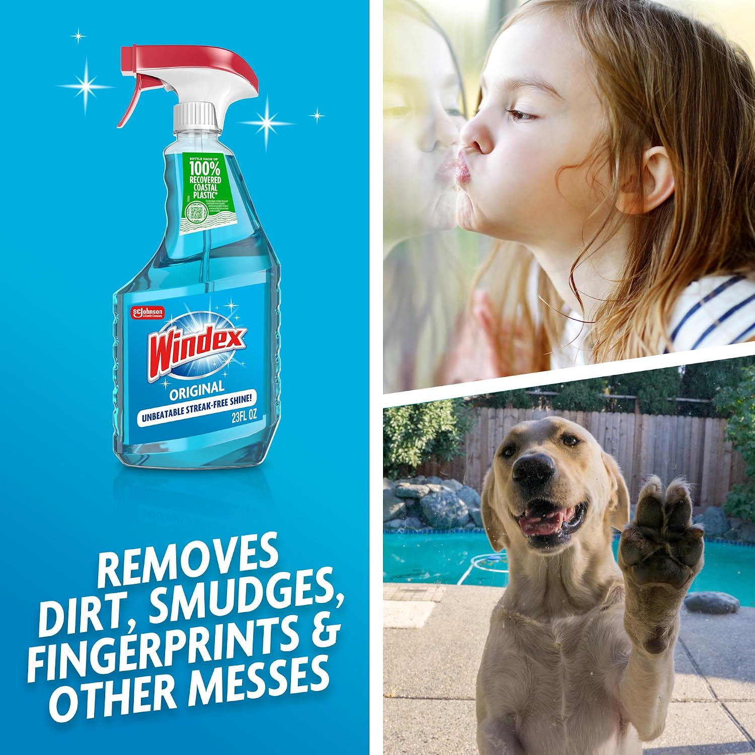 Windex Glass & Window Cleaner Spray Bottle, Original, 23 oz