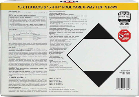 HTH 52046, Pool Care Shock Advanced, 15 Pack