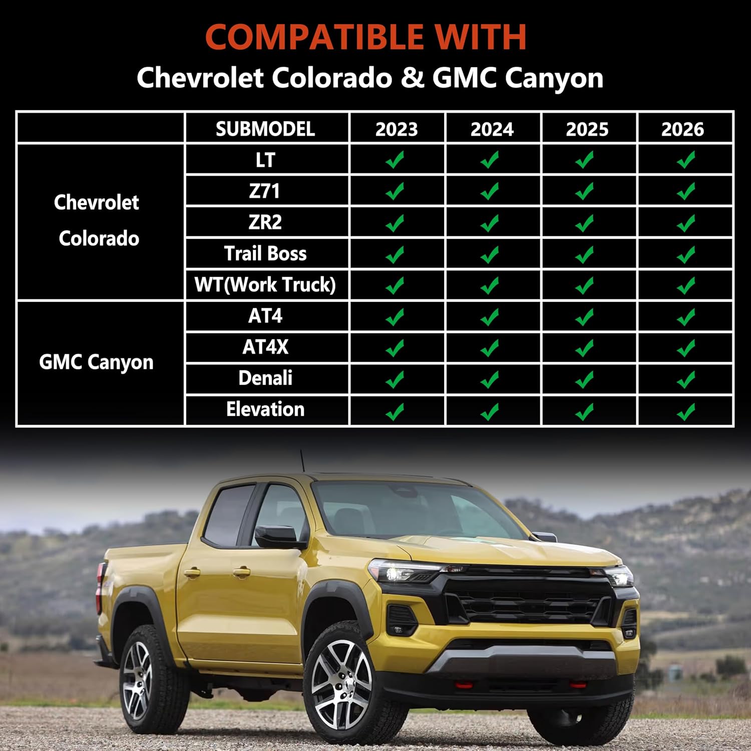 KARPAL Floor Mats for 2023-2026 Chevy Colorado/GMC Canyon Crew Cab
