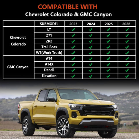 KARPAL Floor Mats for 2023-2026 Chevy Colorado/GMC Canyon Crew Cab