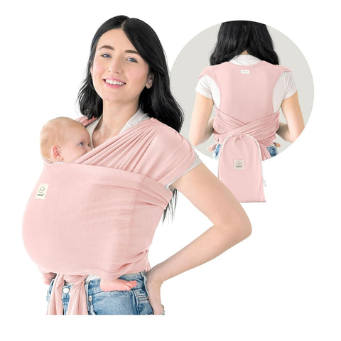 KeaBabies Baby Wrap Carrier Ring Sling, D-Lite Baby Carrier (Dusty Pink)