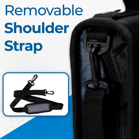 Case-it School Zipper Binder | 4-Inch D-Rings | 800-Sheet | D-186 Jet Black | King Sized Zip Tab, 5-Subject Expanding File Folder, Multiple Pockets, Storage Organizer, Shoulder Strap, Office