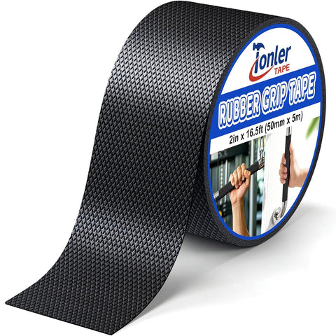 Ultra-Thin Black Anti-Slip Rubber Grip Tape 2" x 16.5FT Strong Adhesive