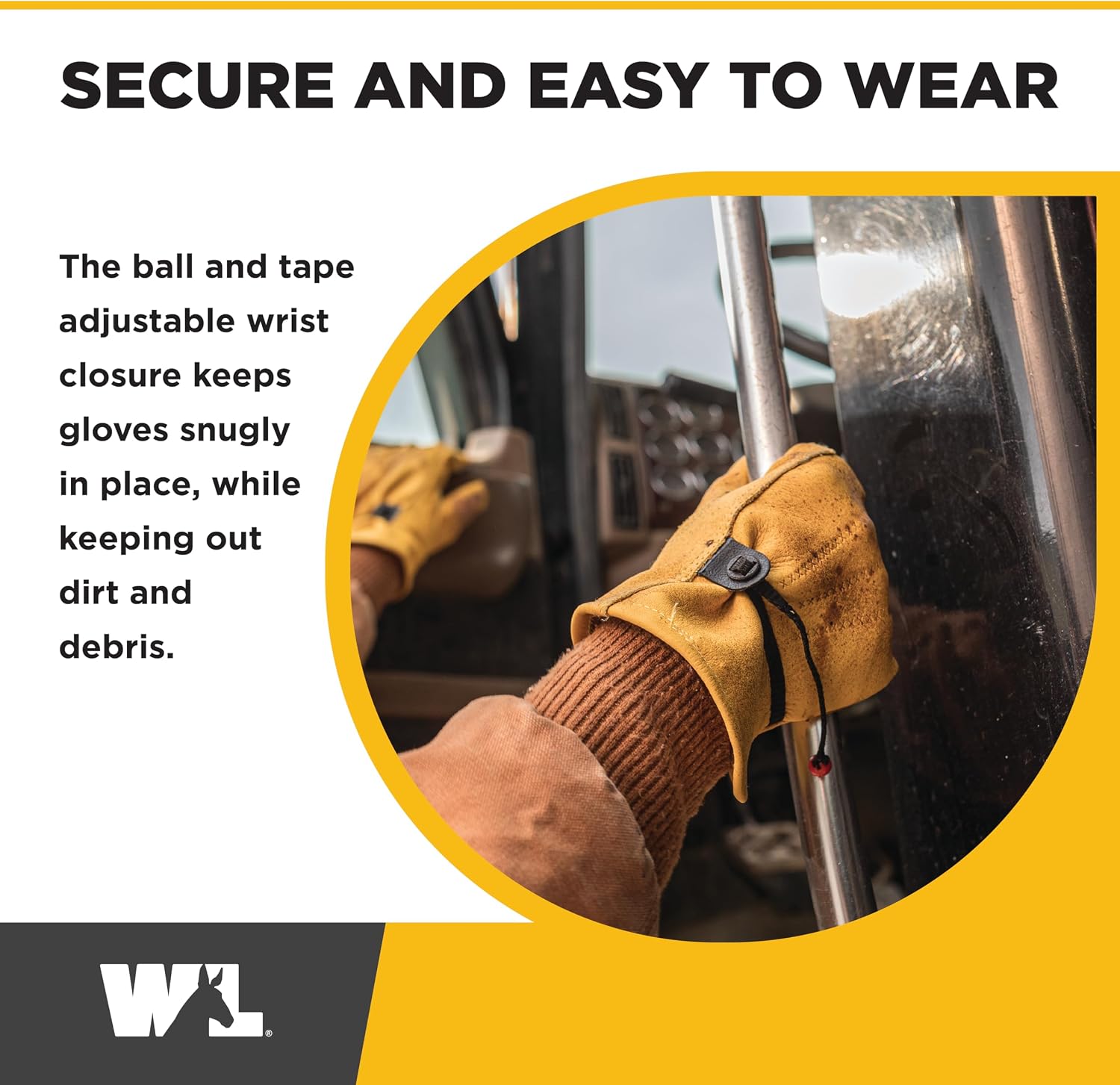 Wells Lamont Work Gloves Men and Women, Cowhide Leather Work Gloves, Adjustable Wrist