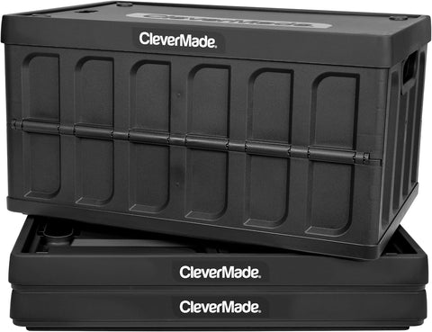 Collapsible Storage Bin (With Lid) (100% Recycled) - 62L - Obsidian (3PK)