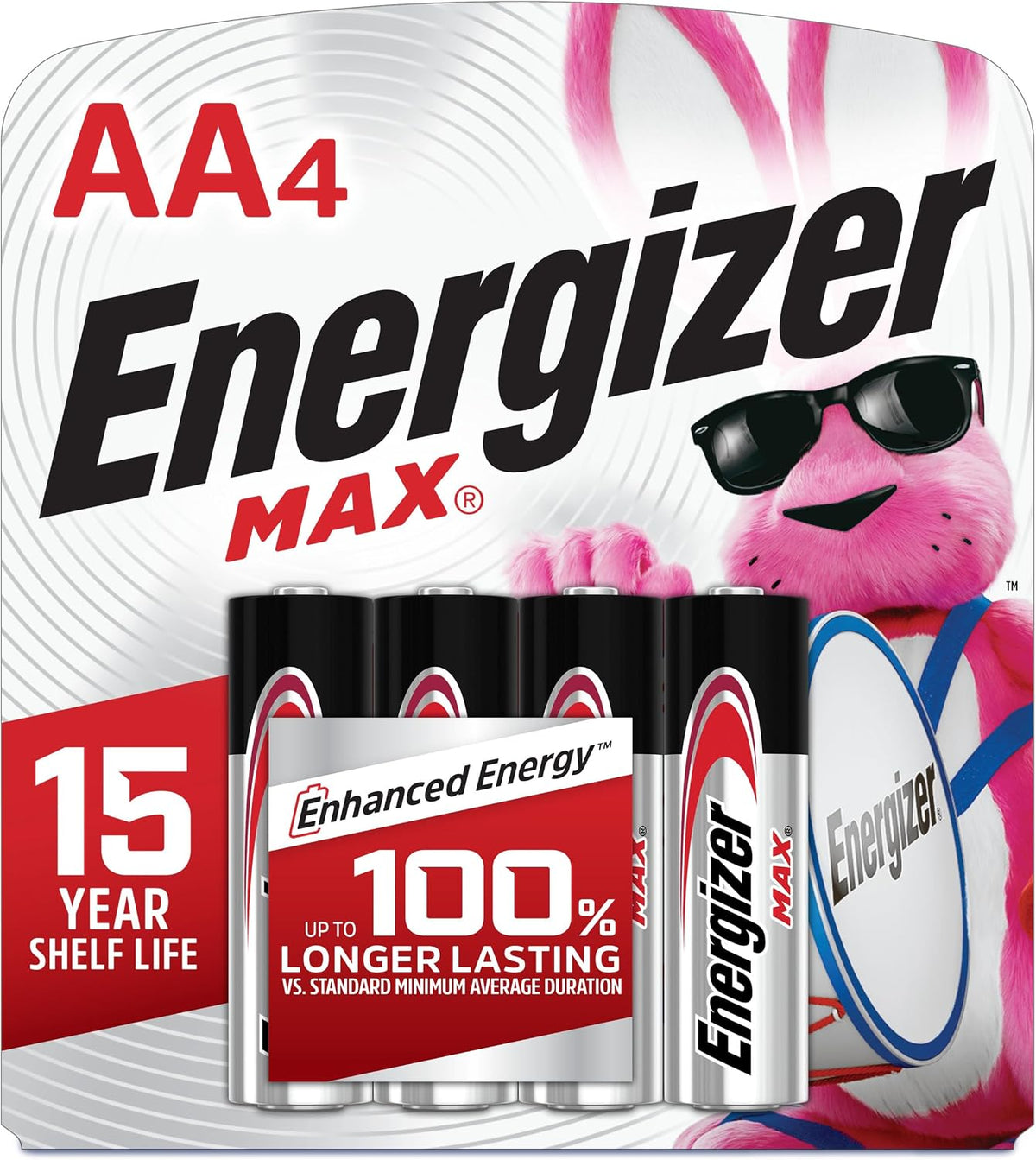Energizer AA Batteries, MAX Double AA Battery Alkaline, 4 Count