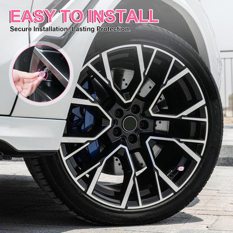 JUSTTOP 4 Pack Handmade Crystal Rhinestone Car Tire Valve Stem Caps, Car Wheel Tire Valve, Attractive Dustproof Bling Car Accessories, Universal for Cars, Trucks and Motorcycles-Pink