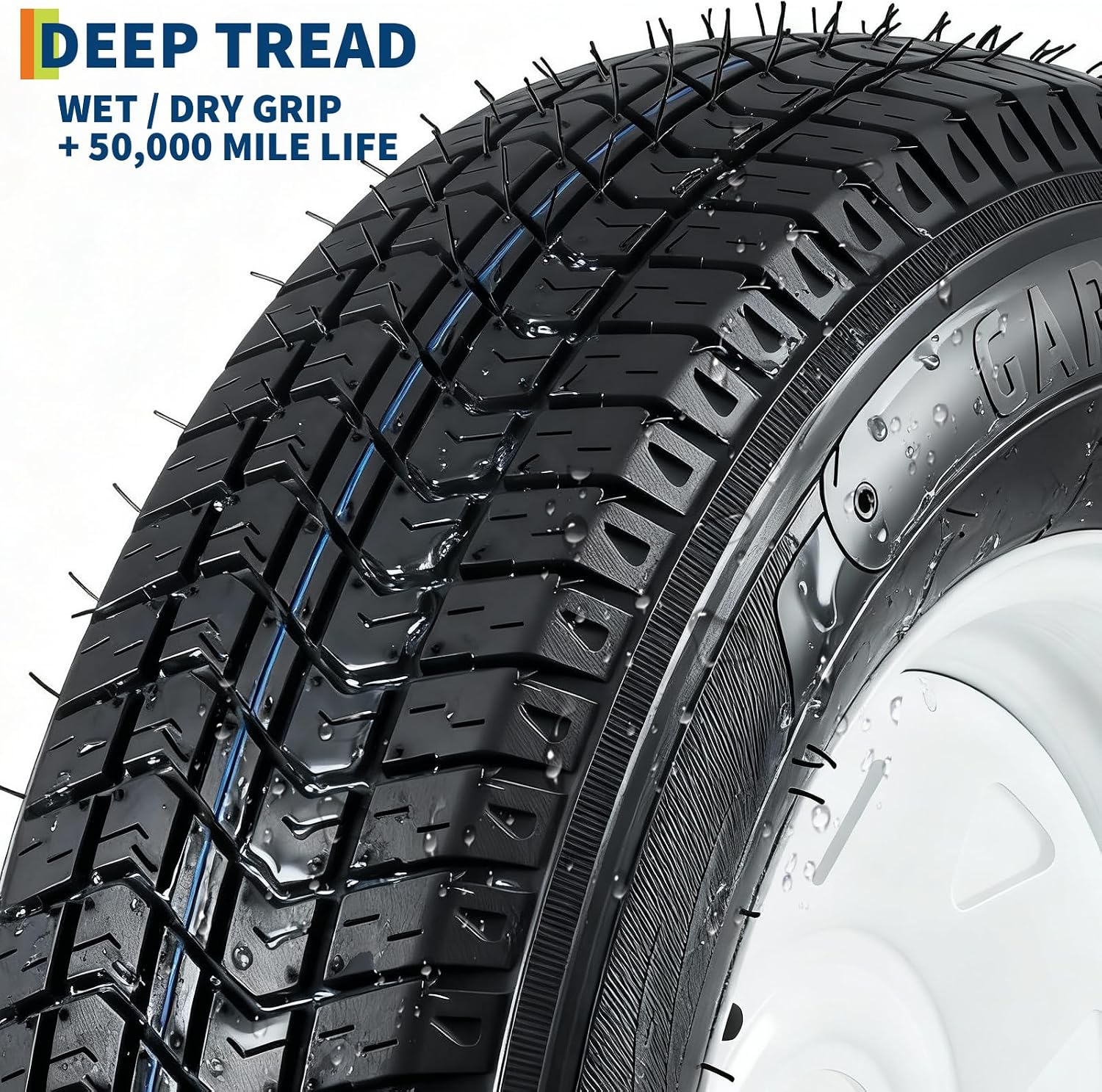 GarveeTech ST205/75D15 Trailer Tire and Wheel Assembly, 5 Lug, Set of 2