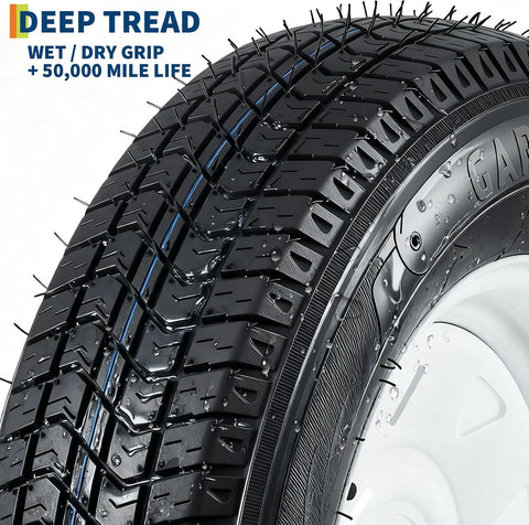 GarveeTech ST205/75D15 Trailer Tire and Wheel Assembly, 5 Lug, Set of 2