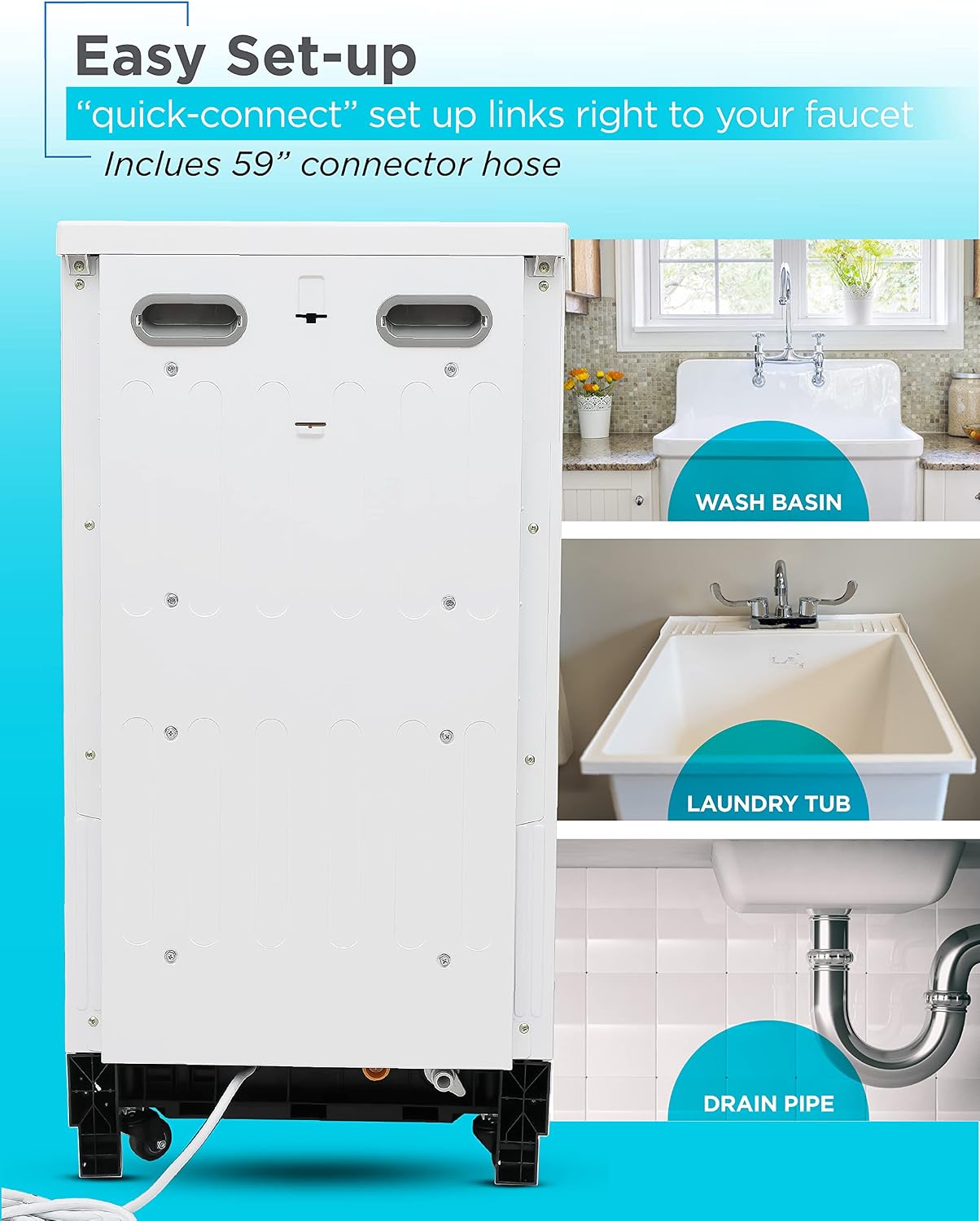 BLACK+DECKER 18-Inch Portable Dishwasher, Energy Star, BPD8W, White
