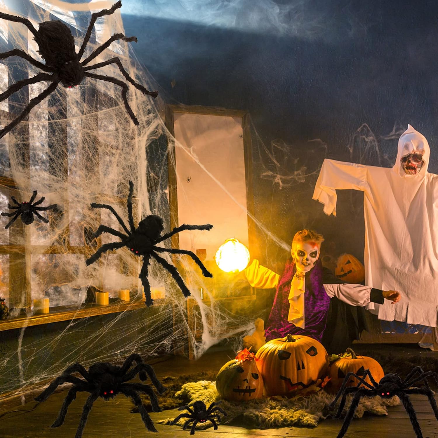 Colovis 8 PCS Halloween Spider Decorations for Indoor and Outdoor