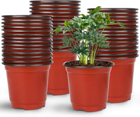 Augshy Nursery Pot, 75 Pcs 4 Inches Plastic Nursery Seed Starting Pots
