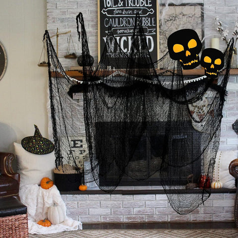 590" x 30" Halloween Creepy Cloth Spooky Halloween Decorations Indoor Outdoor Haunted House Party Decor Supplies Backdrops for Garden,Doorways,Yard,Home,Windows