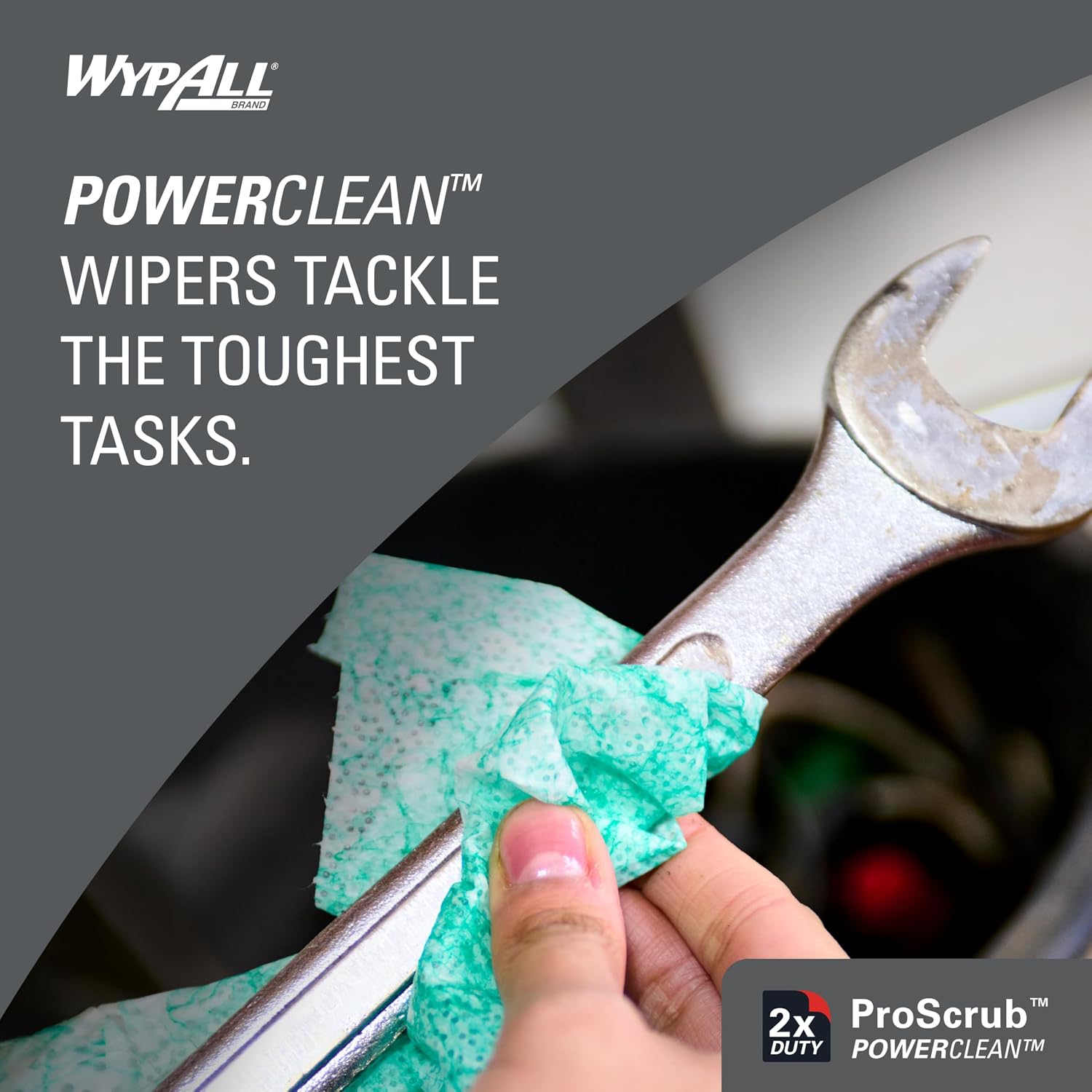 WypAll PowerClean ProScrub Heavy Duty Wet Towels, 6 x 75 Sheets (91371)