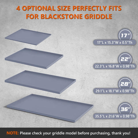 17" Silicone Griddle Mat for Blackstone 17 Inch Grill, Heavy Duty Food Grade Silicone Griddle Cover, Protect Your Grill from Dirt & Rust All Year Round (Gray)