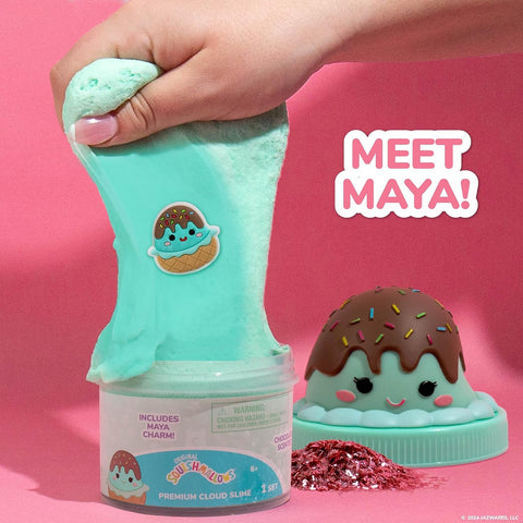 Original Squishmallows Scented Slime Jar, Chocolate, Maya the Ice Cream